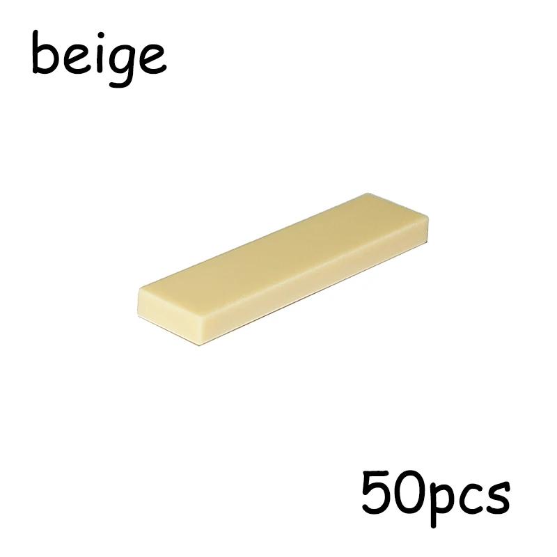 50PCS MOC Assemble Particles 2431 Size 1x4 Bricks Flat Tile Smooth 1*4 Building Blocks DIY Educational Creative Toy for Kids