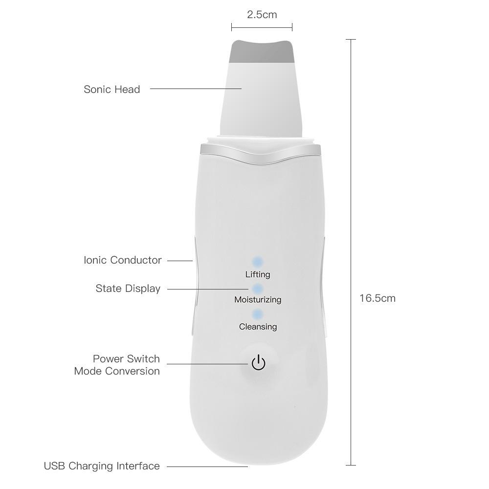 Deep Vibrate Skin Scrubber Facial Cleaner Shovel Spatula Not Ultrasonic Face ScrubberPeeling Blackhead Remover Facial Ma Ssager