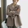 2023 Autumn/Winter Women's High-End Thick Herringbone Wool Coat - Casual Trendy Design