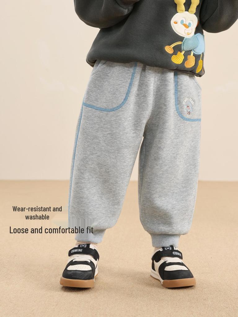 Kaka Panda Kids' Fleece-Lined Winter Pants: Warm Sweatpants for Boys and Girls