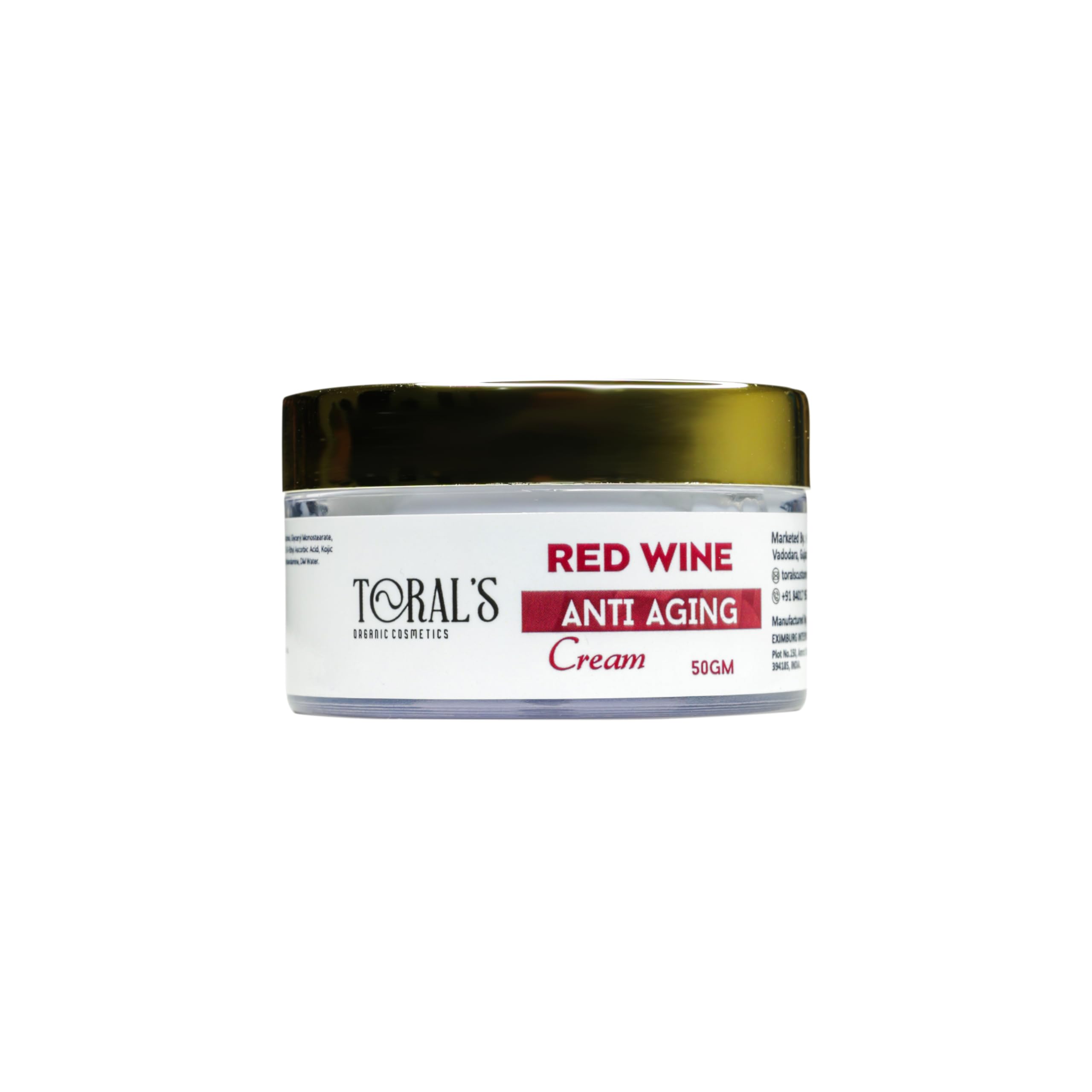 Toral s Organic Skin Brightening Redwine Cream for Wrinkles and Radiance Sensitive, Dry, Oily & Combination Skin Unisex | 50g