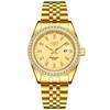LIGE Men's Elegant Quartz Watch with Large Diamond-Inlaid Dial