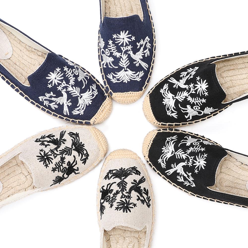 2021 Zapatillas Mujer Espadrille 2021 Sapatos Espadrilles Embroider Shoes Comfortable Ladies Womens Casual Flax Hemp Fashion