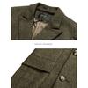 Menseye Men's Wool Coat Double-Breasted Herringbone Pointed Collar Autumn and Winter Thickened Business Casual Jacket