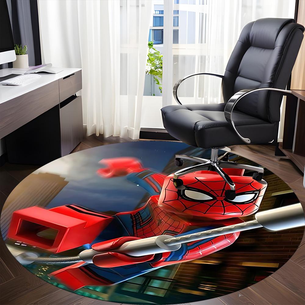 1pc Lego Spider-Man Office Round Area Rug, Bedroom Living Room Home Decor, Room Deco,  Offic a1016175