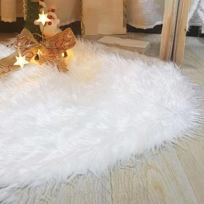 Christmas Tree Skirt Plush Tree Skirt Pure White Long Hair Carpet Apron Snow Cotton Christmas Tree Decoration Base Tree Skirt