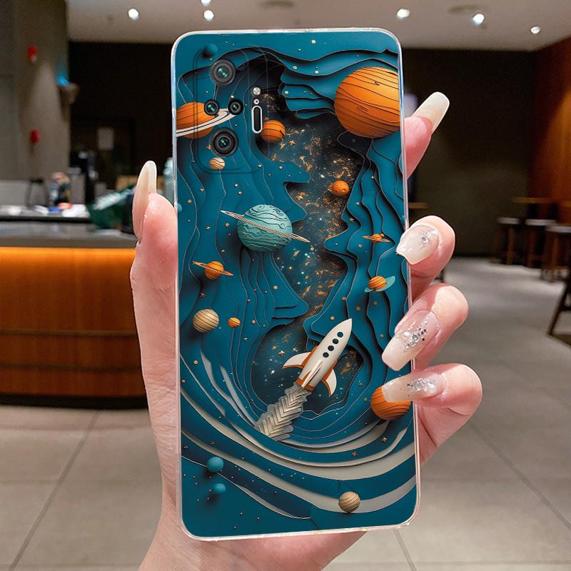 For Xiaomi Redmi Note 10 Pro / Note10 / Note 10S / Poco M5S Case Clear Luxury Butterfly Flower Transparent Soft TPU Phone Cover