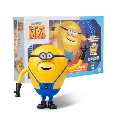 Minions Despicable Me 4 Mega Dave Action Figure with 6 Interchangeable Expressions with Hidden Pocket Minion Model Gift for Kids Ages 8 and Up Toy,