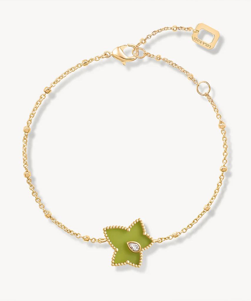 Lola Rose Ivy Green Onyx Bead Pendant Chain Bracelet