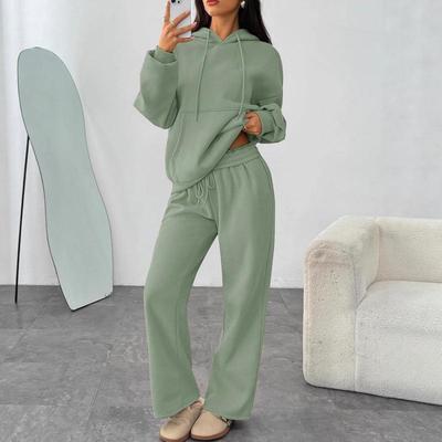 European & American Oversized Hooded Sweatshirt and Wide-Leg Pants Set - Autumn/Winter Casual Sportswear