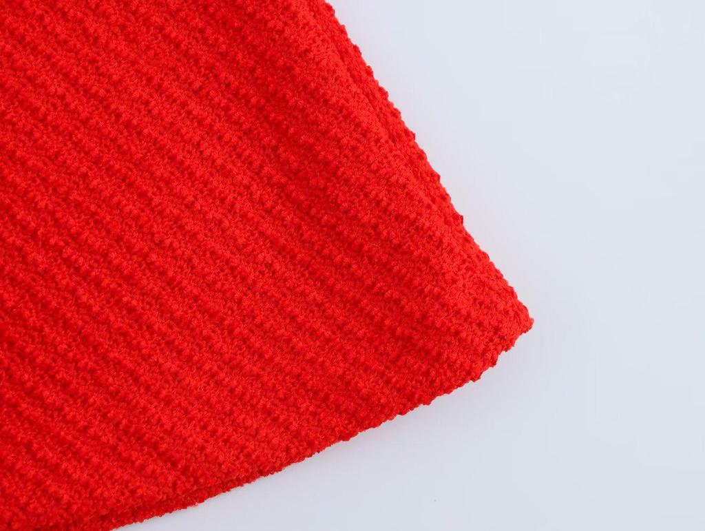 Spring 2025 Women's Textured Sleeveless Crew Neck Dress - European & American Style 