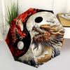 1pc YinYang Dragons Automatic Folding Umbrella, 8-Rib Sturdy Canopy, Portable Travel Umbrella for Outdoor Use, Perfect Hallowe