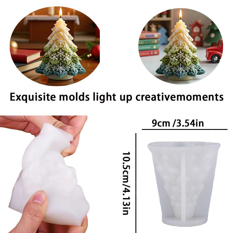 Creative 3D Christmas Tree Candles, Silicone Moulds, Modeling DIY Moulds, Cameo Modeling, Dipping Furnishings