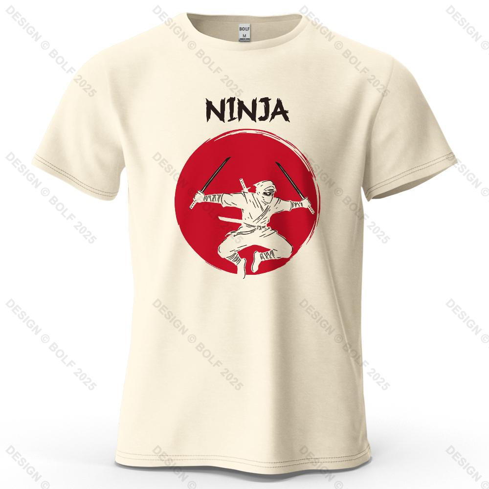 

Ninja Warrior Printed Men s T-Shirt 100% Cotton Oversized Anime Fashion Graphic Tees for Women Tops Tees Casual Streetwear 4XL