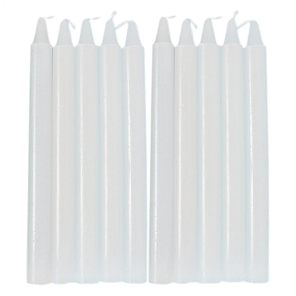 

Taper Candles 10pcs Paraffin Wax Unscented Candle 16x1.2cm Emergency Candle Smokeless Candlesticks for Wedding Dinner Decoration белый