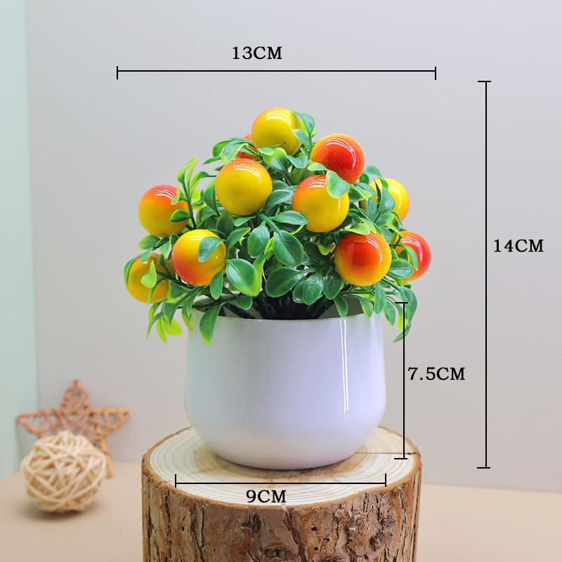 Simulated Green Plants Apples Oranges Cherries Potted Plants Desktop Plant Decor