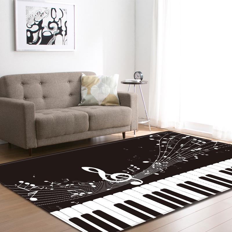 Literary Piano Living Room Carpet Bedroom Dining Room Floor Mat Size