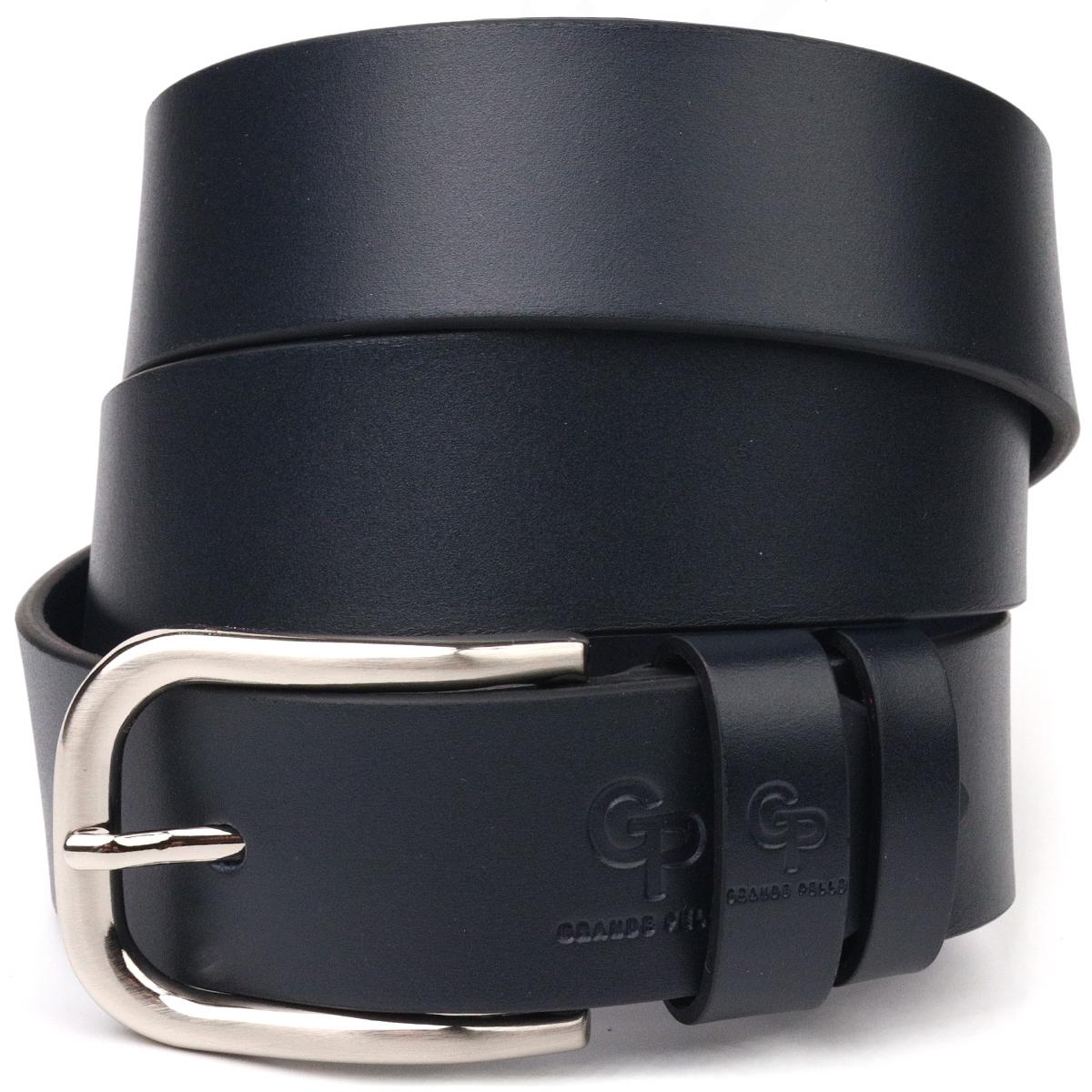 

Якісний чоловічий шкіряний ремінь GRANDE PELLE Leather Belt 21468 Синій