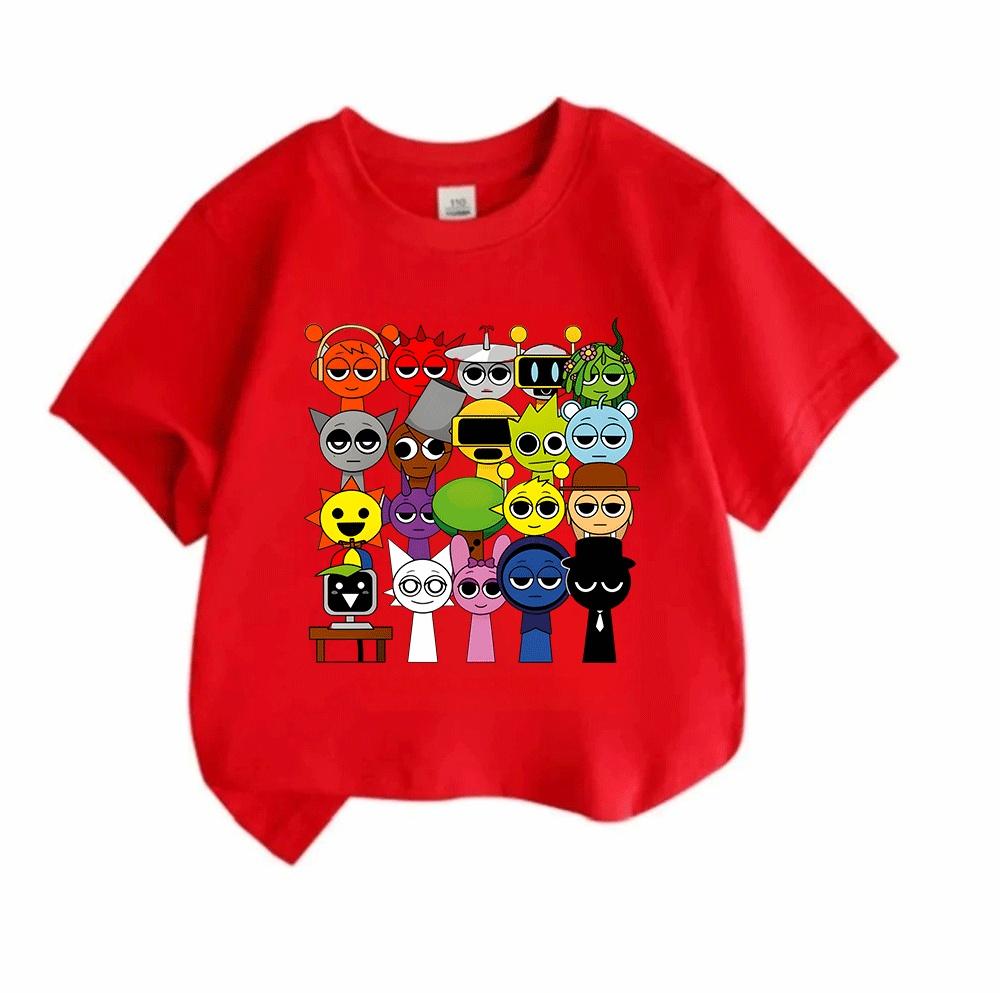 Kids Boys Girls 100% Cotton Crew Neck Short Sleeve T-Shirt, Funny Cartoon Game Character Group Print Casual Comfy Tee for Daily Wear Holiday Gift