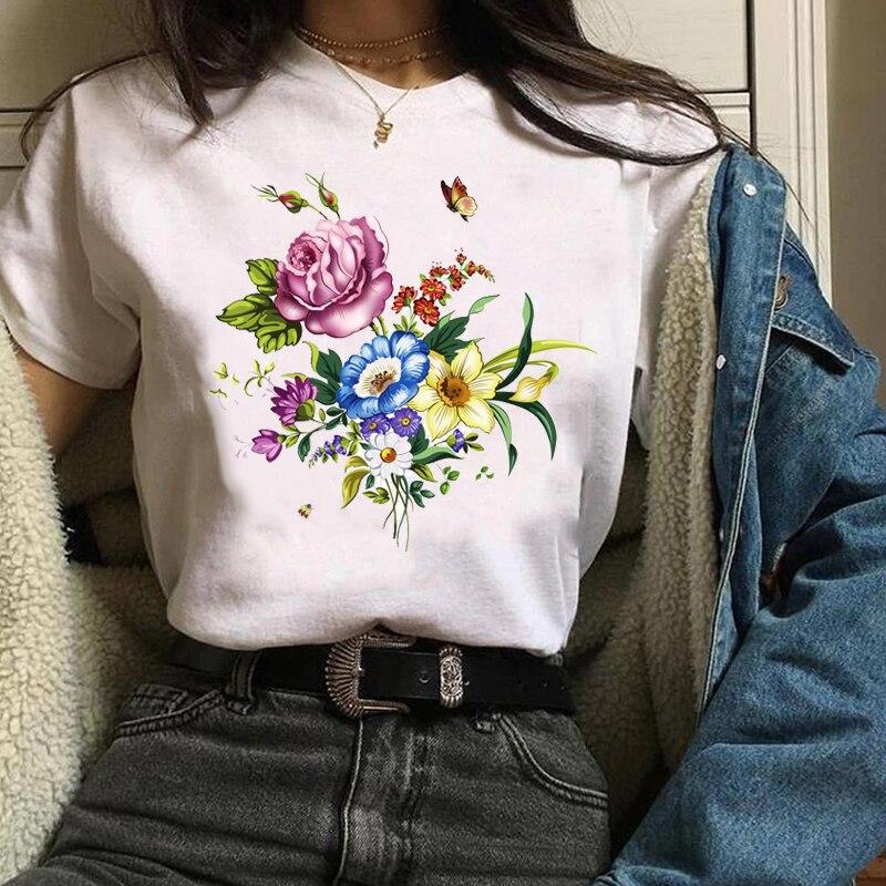Elegantes Damas Estética Floral Flores Ropa Mujer Camisetas Estampado  Gráfico Planta Ropa Lady Tops Camiseta Femenina Camiseta Mujer Camiseta  Mujer comprar a buen precio — entrega gratuita, reseñas reales con fotos —  Joom