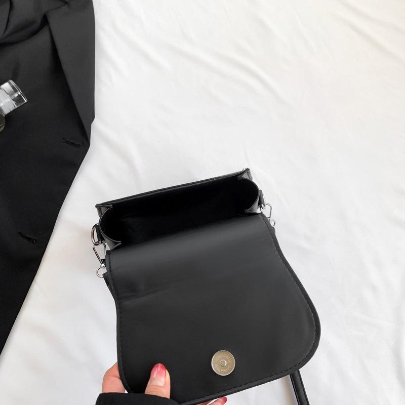 Fashion Trendy Crossbody Bag Casual Women Girl Pu Leather Saddle Totes Handbag Solid Color Messenger Sholder Bags Quality