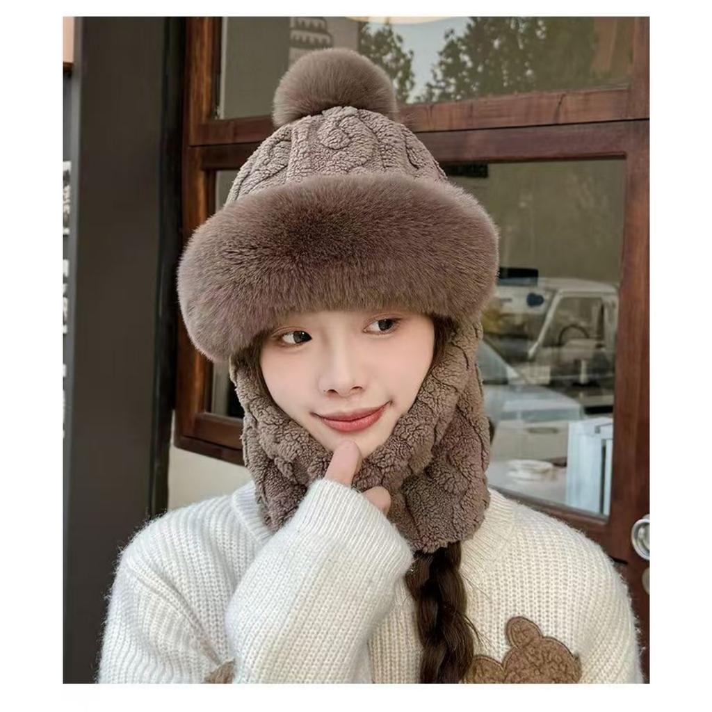 Hats, Women's Hats, Double-layered, Thickened, Cycling, Windproof Hats, Cold-proof Hats, Scarves, Warm Hats, Ear Protectors, Hats, Headscarves