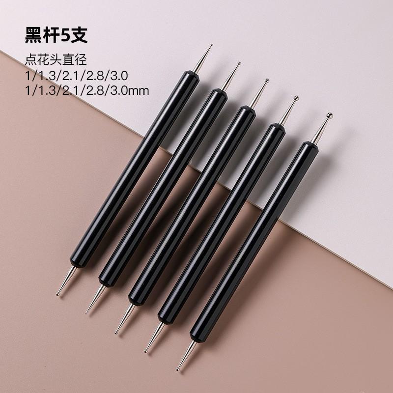 5 Pcs Nail Art Dotting Pens Dual-Ended Rhinestone Gem Pick Up Flower Painting Manicure Tool