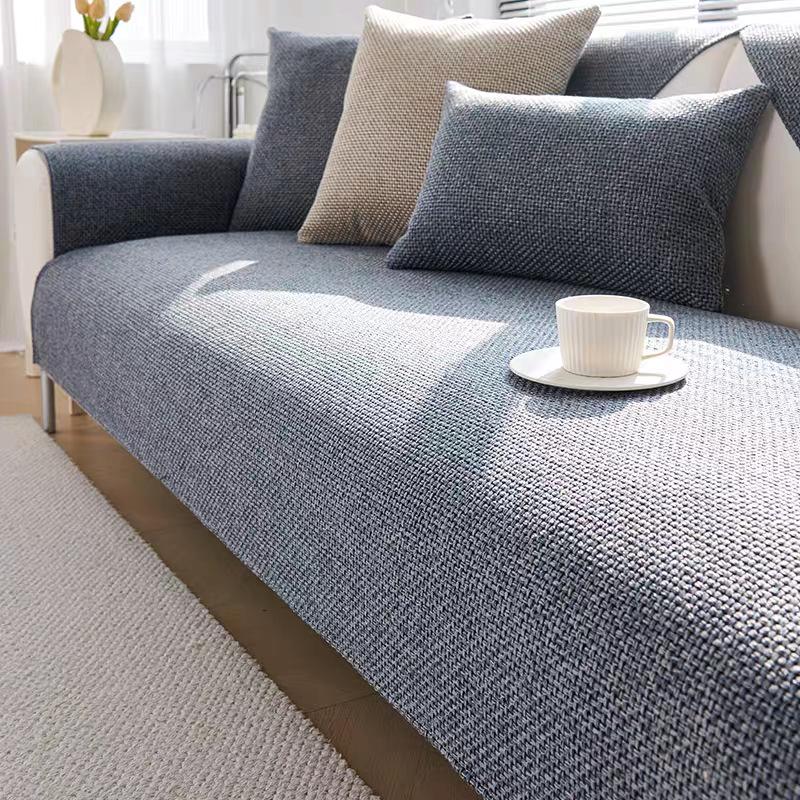 Universal Non-Slip Cotton Linen Sofa Seat Cushion – Four Seasons Style, Solid Color