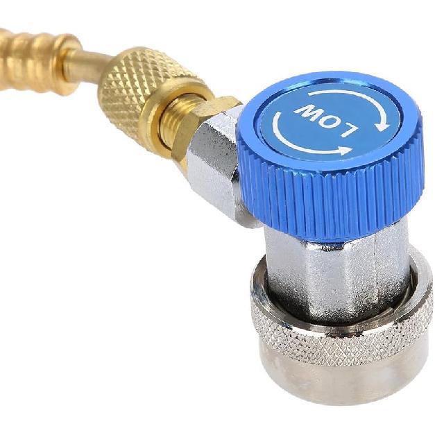 KIMISS R134a Refrigerant Recharge Hose, for R502 R12 R22, Gas Can Tap with Quick Connector, Refrigerant Bottle Fitting Pipe, Recharge Tool