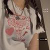 White Short-sleeved T-shirt for Women In Summer New Korean Style Short Navel-exposed Student Embroidered Top Trendy Women's Clothing