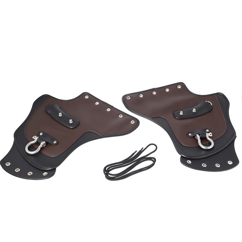 Motorcycle Universal Heat Saddle Shield Deflectors PU Leather Black For Harley Touring Softail Sportster Kawasaki Yamaha Honda
