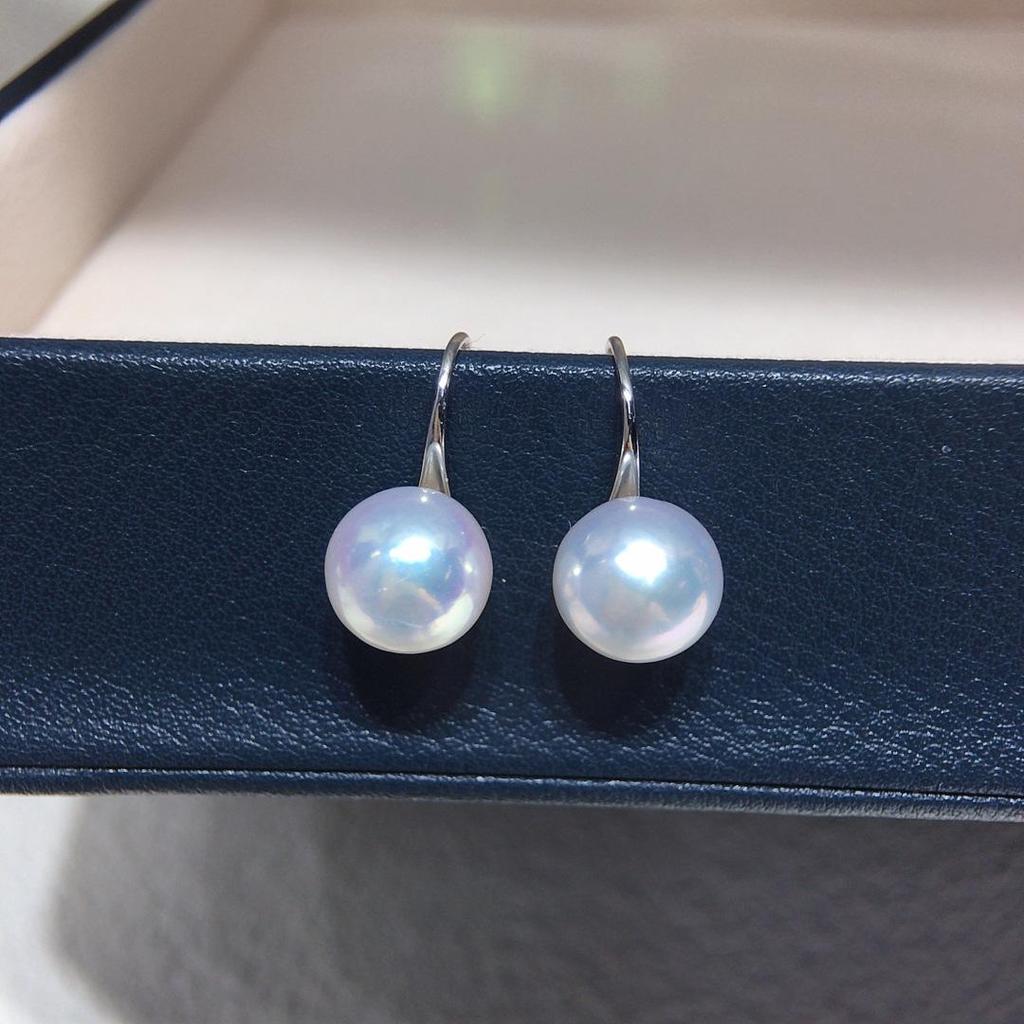 Aurora Natural Freshwater Pearl Hook Earrings - Elegant Round Pearl Jewelry