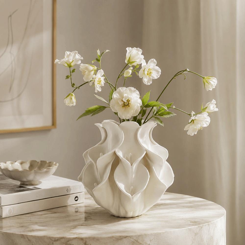 3D Printed Flower Vase Nordic Style Petal Statue Flower Holder Abstract Vase  Gift