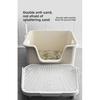 Large Square Cat Litter Box Semi Enclosed Cat's Sandbox Heighten Anti Splash Toilet for Cat Sand Leakage Pedal Cats Bedpans