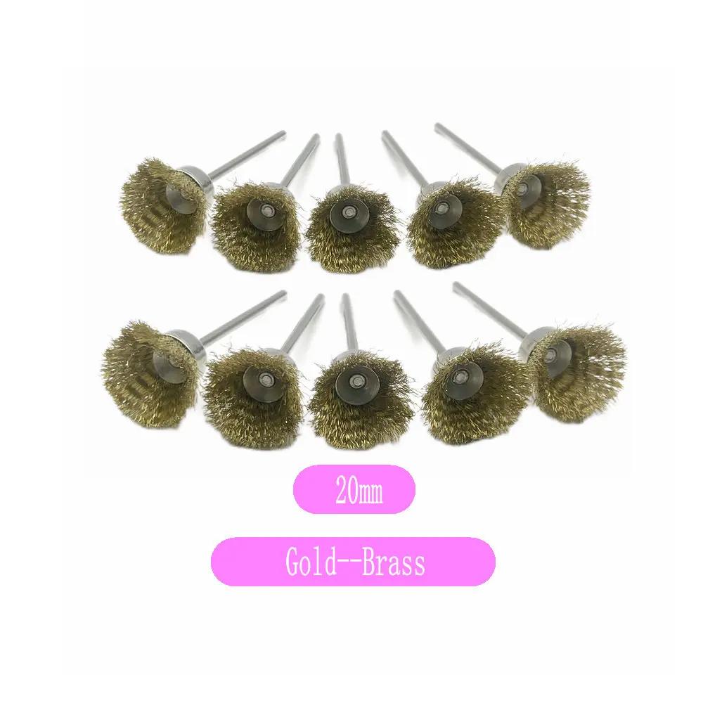 10pcs Polishing Wheels Wool/Cotton/Cloth Buffing Pad Jewelry Abrasive Brush Dental Lab Hp Brush 2.35mm Shank Rotary Tools