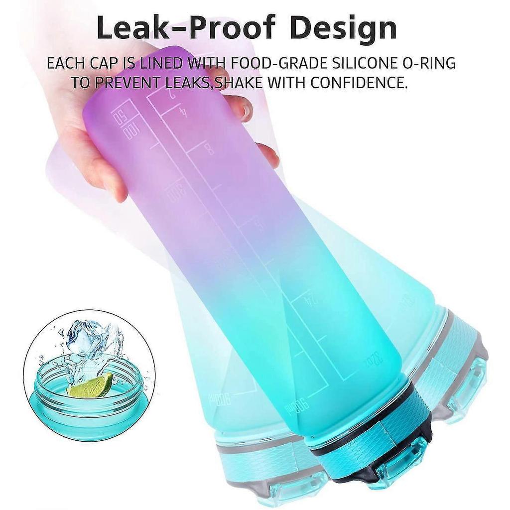 Water Bottle With Time Marker 1l Leakproof With Straw And Filter Tritan Bpa Free