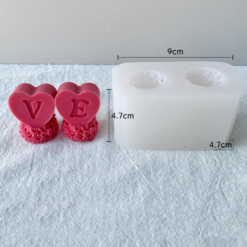 Forma na aromaterapii na svíčku Rose Heart Love Silikonová forma Forma na zdobení dortů na čokoládu Ručně vyrobená forma na svíčku