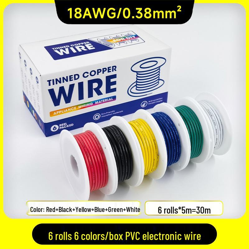 1007 PVC Electronic Wire 16AWG-30AWG Tinned Copper, Flying Lead Aviation Wire