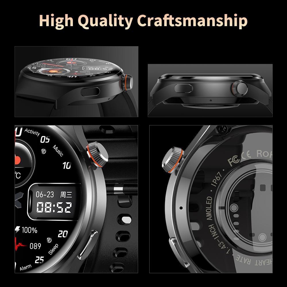 SCOSDING 2023 Nové chytré hodinky NFC pro muže, hlasové volání Sportovní hodinky GT4 Pro Compass GPS Tracker Vodotěsné chytré hodinky pro Huawei Xiaomi iOS