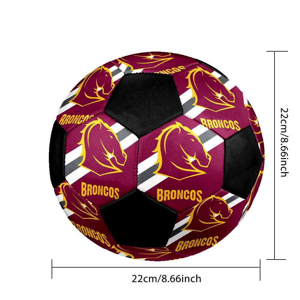 Brisbane Broncos Soccer Ball Colorful All Ages Machine Stitched PVC Competition Ready Durable High-Bounce