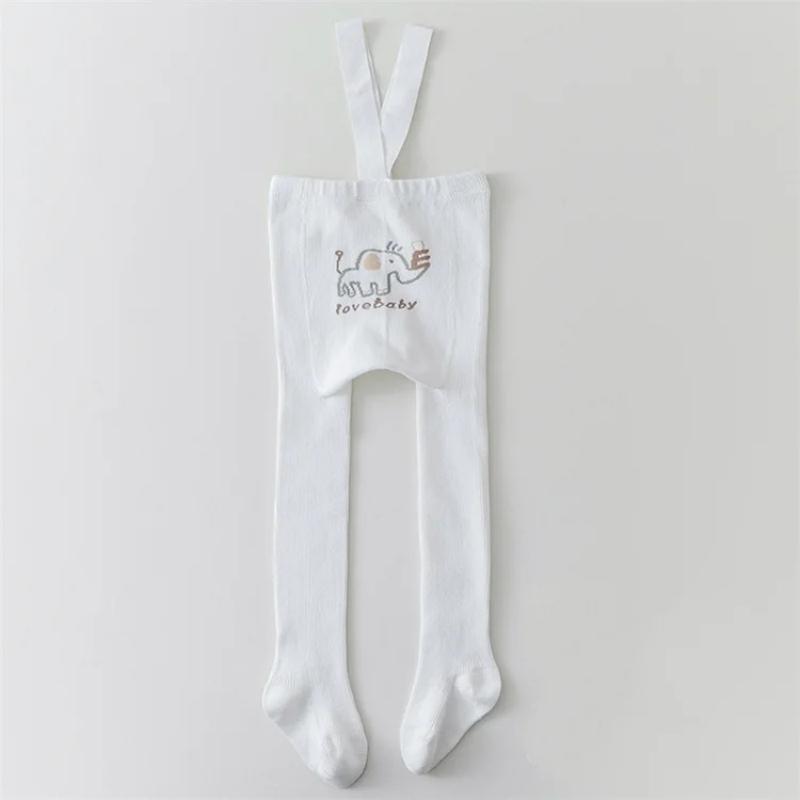 

Колготки для новорожденных девочек, мягкие колготки для девочек, повседневные леггинсы для мальчиков с бретельками, трикотажные колготки M(1-2Y) белый