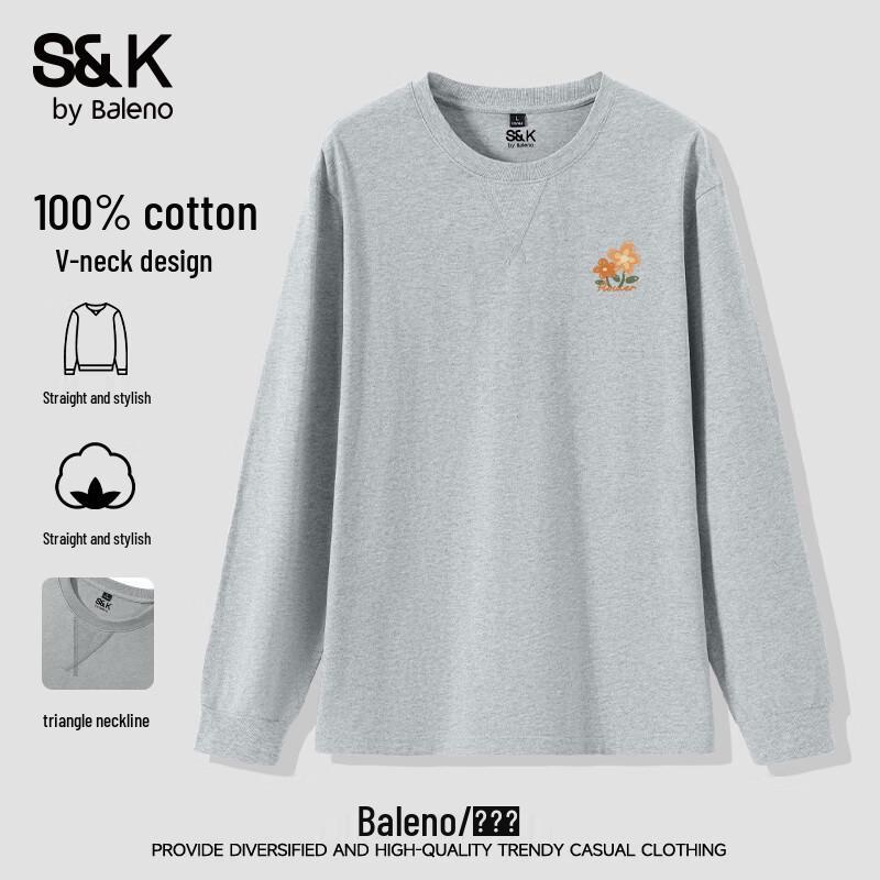

Baleno Men s S&K Series Round Neck Cotton Long Sleeve T-Shirt 3XL