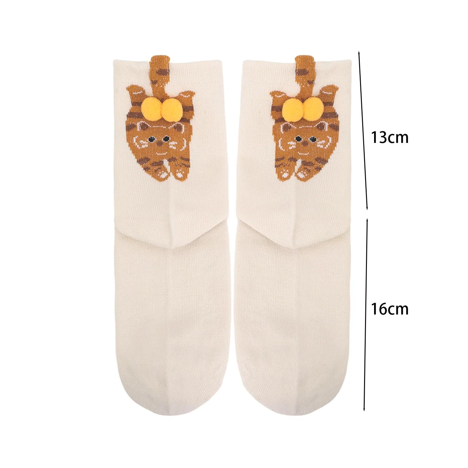 

Cute Cartoon Cat Socks with Balls Kawaii Cotton Sock Breathable Soft Socks Girl Women Socks Creative Gifts for Cat Lovers Sox