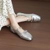 New Model586-12 Vintage Block Carved Artistic Mary Jane Shoes Women'S Buckle Flat Commuter Flats