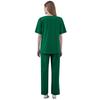 Damen Mode Kurzarm V-Ausschnitt Gemustert Tops Tasche Arbeits Set