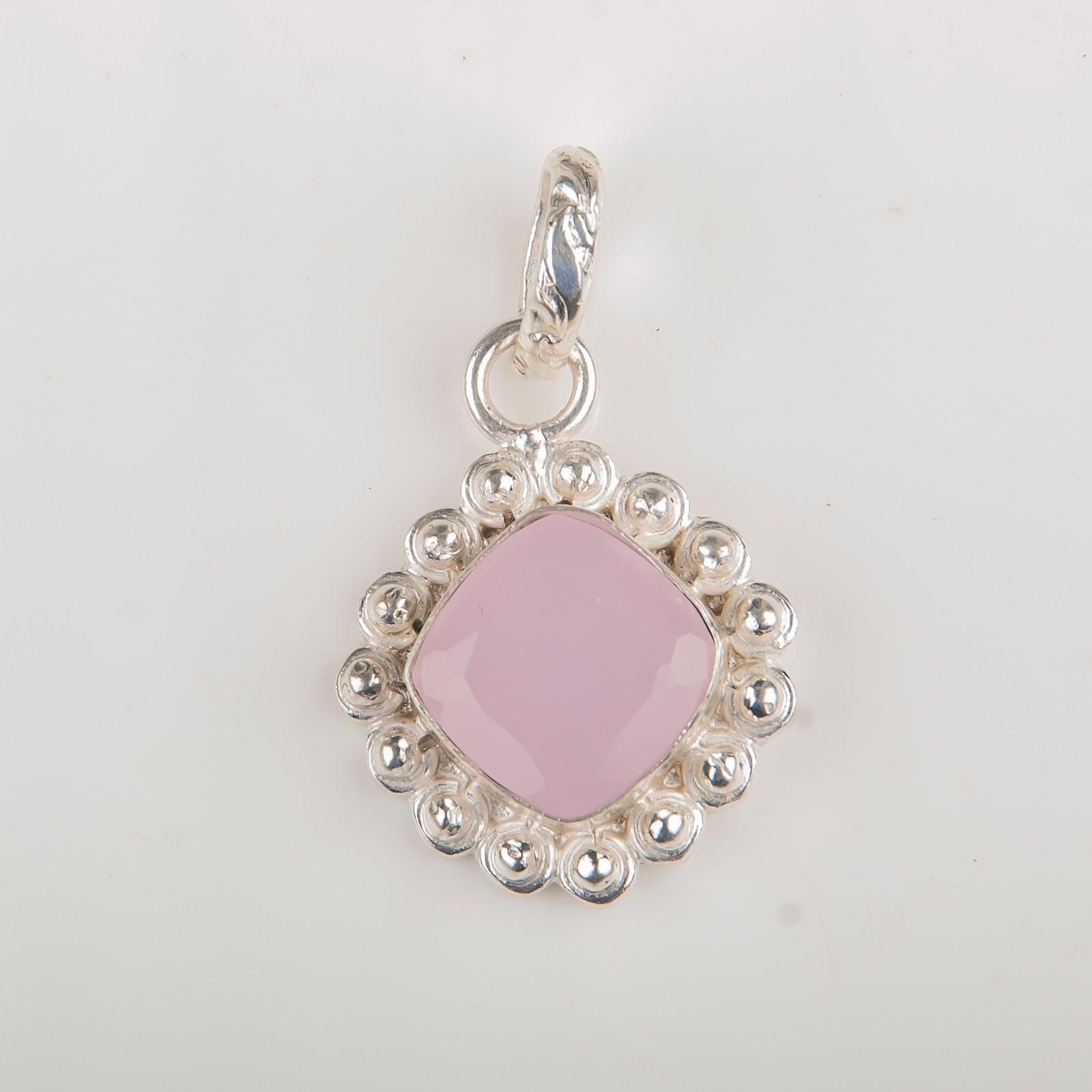 

Rose Chalcedony Gemstone 925 Sterling Silver Jewelry Handcrafted Pendant 1.37 PP-34-15
