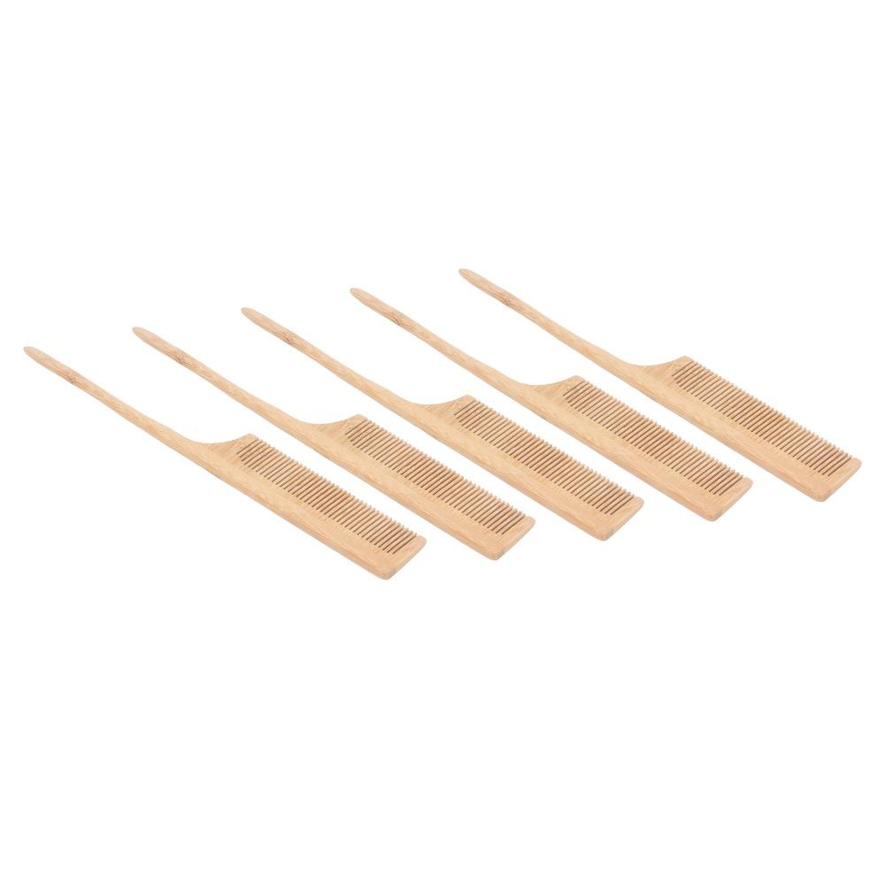 5pcs Heat Resistant Rat Tail Parting Comb Rounded Teeth Rat Tail Teasing Comb Salon Use