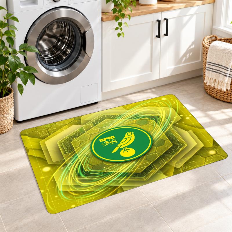 Flannel Kitchen Mat Norwich City Football Soft Area Rug Non Slip Floor Carpet Home Decoration