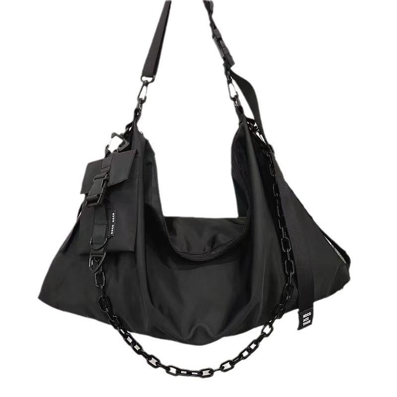 

Унисекс сумка кроссбоди и тоут в гонконгском стиле черного цвета - Большая вместимость для мужчин и женщин, Идеально подходит для работы или учебы