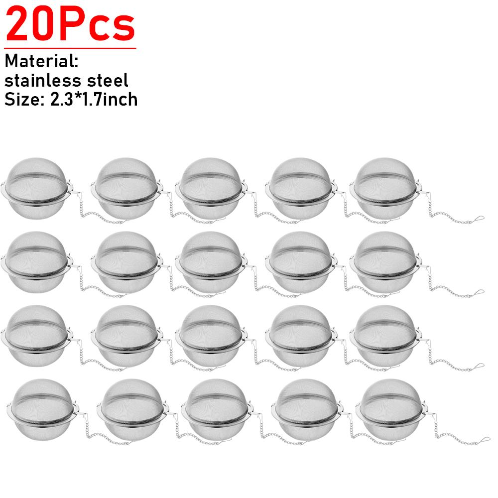 6-20Pcs 304 Stainless Steel Tea Infuser Sphere Locking Spice Tea Ball Strainer Mesh Infuser Tea Filter Strainers Accessories